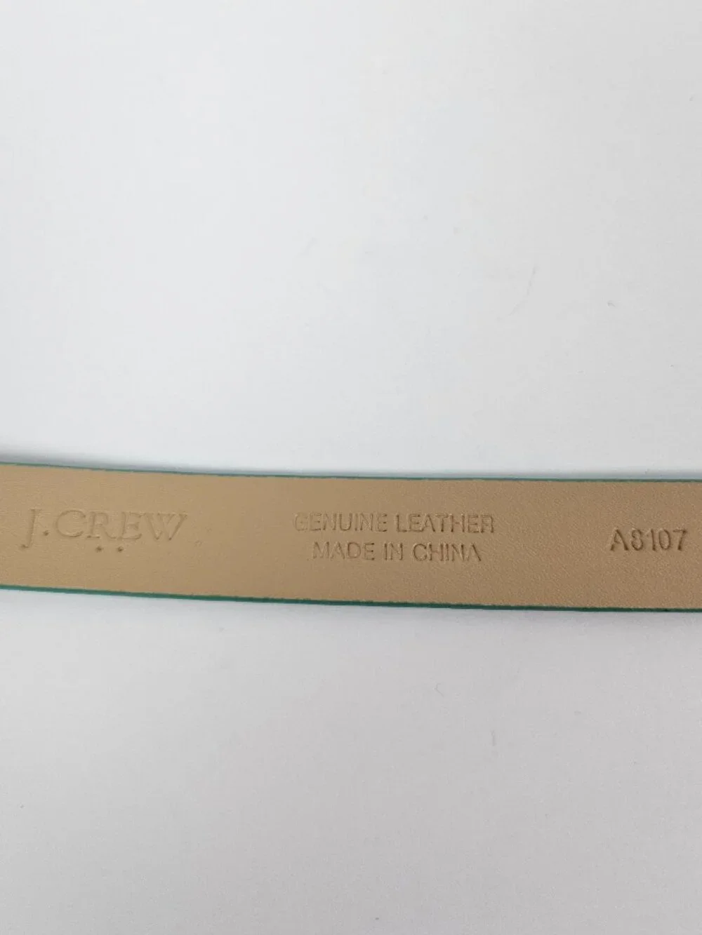 J. Crew Triple Loop Turquoise Snake Embossed Leather Skinny Belt S A8107 - Picture 4 of 7